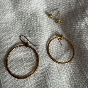 Solid rose and yellow gold earrings